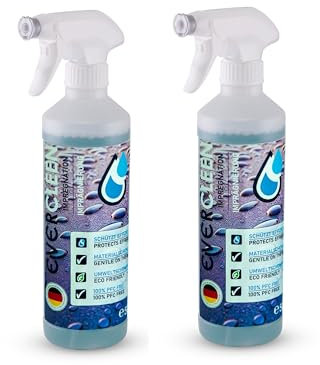 EVERCLEEN Spray imperméabilisant et protection contre la neige - 2 x 500 ml - Résistant à l'eau et à la saleté pour cuir, textiles, tentes, chaussures, vêtements et sacs - Idéal pour l'extérieur