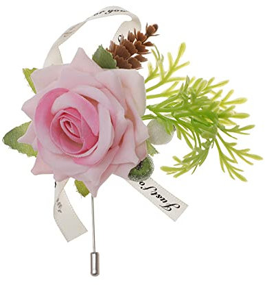 Blausky 2 Stück Rosencorsage,Künstliche Corsage,Hochzeit Ansteckblumen,Hochzeitsbrosche,Rose Boutonniere,Hochzeitszubehör,Blumen Anstecker,für Hochzeiten Tänze Bankette Jubiläen,8 x 8 cm,Rosa