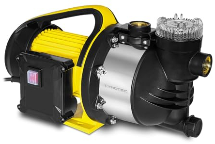 TROTEC Gartenpumpe TGP 4800 ESF – Pumpe mit Leistung 4800 l/h, 1300 W – Förderdruck 4,8 bar, Förderhöhe 48 m, Ansaughöhe 7 m, Wasserpumpe für Regenfässer, Zisternen, Gartenteiche