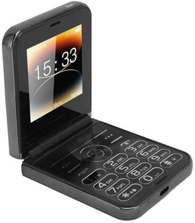 Entsperrtes Klapphandy für Senioren mit Großen Tasten, 2,6-Zoll-Bildschirm und Langem Mobiltelefon mit 4 SIM-Karten-Slot, GSM Handy Smartphone (Schwarz)