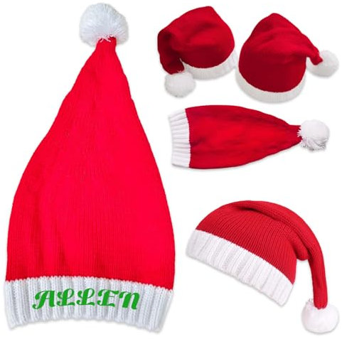 Personalisierte Weihnachtsmütze Kinder Erwachsene, Bestickt Personalisierten Namen, Rote Samt-Design, Perfekt Als Weihnachts-Accessoire, Personalisierte Weihnachtsgeschenke
