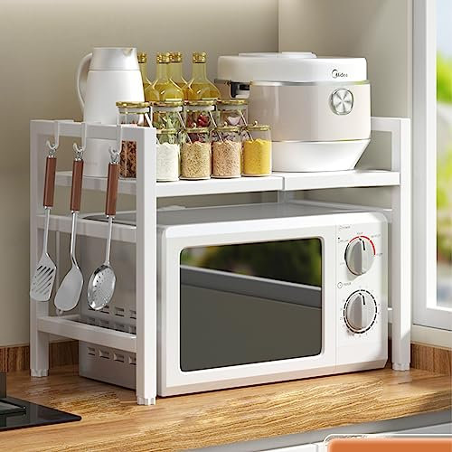 Générique Support de Micro-Ondes Support de Micro-Ondes Support de Micro-Ondes réglable Étagère de Four à Micro-Ondes avec kit de Fixation Décoration de Cuisine Moderne Support de Rangement