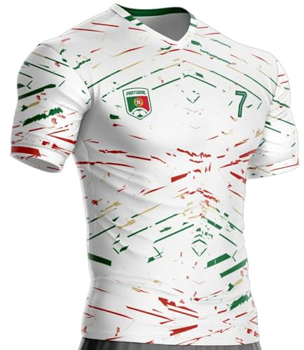 UNITIF Portugal Football Jersey PT-037 Portuguese Flag (UK, Alpha, S, Regular, Regular, Blanc)