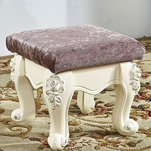 SJFJJKD Eissamt-Schminkhocker/Schminkhocker mit ABS-Kunststoff-Stahlbeinen/Make-up-Hocker/gepolsterte Bank/Klaviersitz-Stuhl-Bank im Schlafzimmer, Badezimmer, SI Vigorous Friendship Years