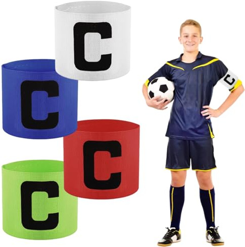 OUDQFCJ Fußball Kapitänsbinde, Verstellbare Fußball Armbinde für Kinder und Erwachsene, Multicolor Gummizug Elastic Kapitäns Armbinden für Viele Sportarten
