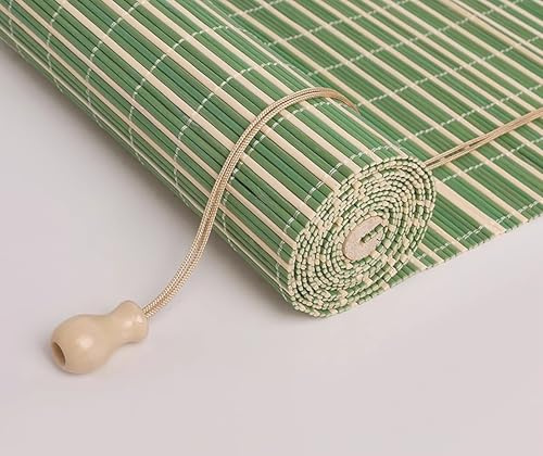 bambusrollo aussenbereich 75x200cm Bambus Jalousie UV-Block Fenster Raffrollos, Sonnenschutz Sichtschutz Rollo Für Außen Garten Balkon Sichtschutz, Verdunkelung, Maßgeschneiderte Vorhänge Grün-Weiß