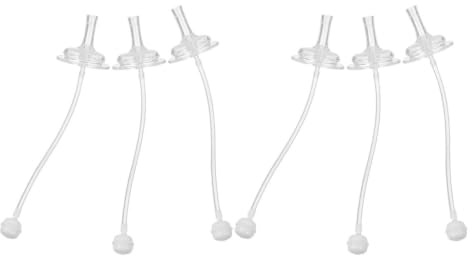 Generico 6 Pezzi Di Accessori Per Cannucce Per Biberon In Silicone Cannucce Di Ricambio Per Biberon In Gel Di Silice Trasparenti