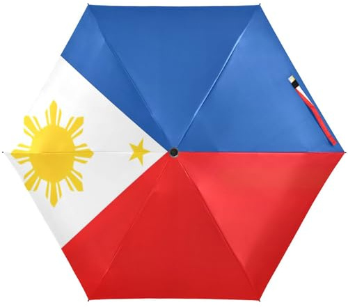 RPLIFE Travel Umbrella Windproof Folding Umbrella Compact, Umbrellas for Backpacks/Handbags, Sun, Philippines Flag