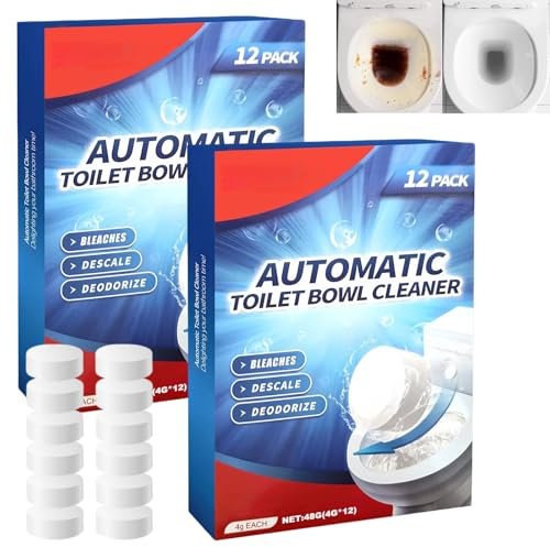 24Pcs Toilet Active Cleaner Tablets,Toilet Bowl Cleaner Tablets,Toilet Limescale Remover,Fizzy Foam To/ilet Cle/aner,Toil/et Freshener,To/ilet Cleaning,Limescale & Stain Remover,for Deep Cleaning