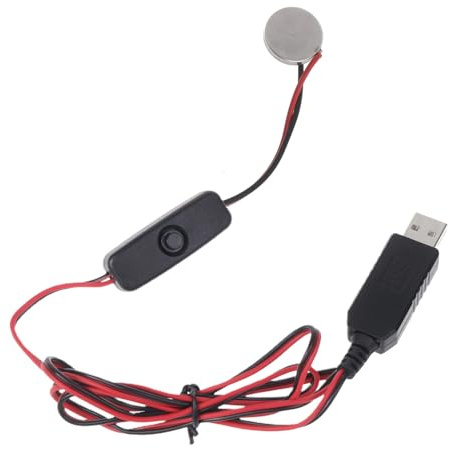 LUOFENG Batterie-Eliminator-Ersatz-Set, USB auf 3 V CR2032 Dummy-Batterie-Ladekabel mit Schaltern, Ersatz für CR2032 3-V-Batterie für CR2032-betriebene Geräte