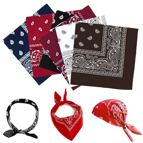 WQNNQW 6 Stück Bandana,Kopftuch Damen Kopftuch Herren Bandana Set