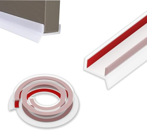 ANKUOFUA Joint de Profilé de Plinthe de Cuisine, 8M Profil D’Étanchéité pour Cuisine Plinthe Souple Autoadhésive Silicone pour Épaisseur de Bois de 15/16/17 mm pour Bas de sous Placard (Transparent)