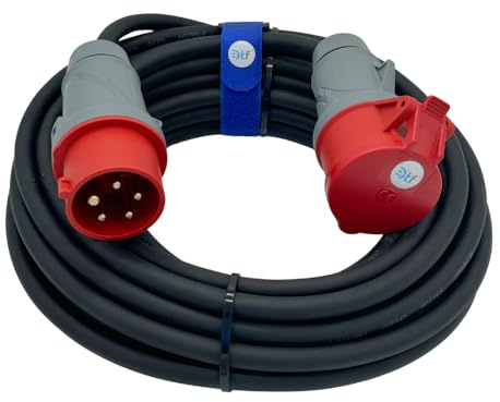 CEE Starkstromkabel H07RN-F 400V 16A 5x2,5mm² MENNEKES PTP IP44 in Schwarz 2-50m