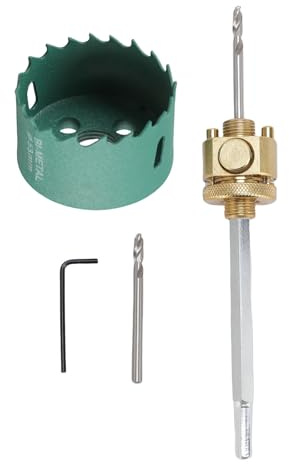 LOCADENCE Hole Saw Opener Arbor Kit, Alloy Steel Hole Saw Drill Bit, Quick Release Ceiling Hole Opener Tool and Arbor, Carbide Hole Saw Kit for Wood, Plywood, Ceiling, and Drywall (53mm)