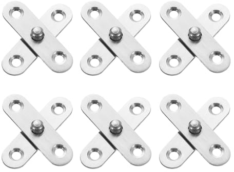 QUARKZMAN 6Pcs Cerniere A Pivot Rotanti 360 Gradi 57 X 16.3mm Perni Centrali In Acciaio Inossidabile Cerniere Nascoste Per Ante Di Armadi A Oscillazione Cucina Casa Colore Argento