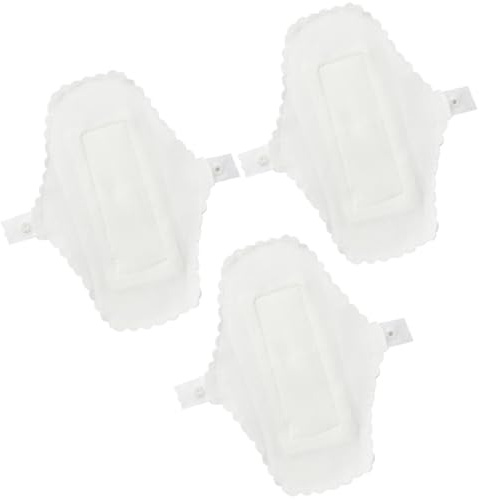 Generic Assorbenti Lavabili 3 Pezzi per Donna, Riutilizzabili e Lavabili, Fodera per Mutandine per Viaggi, Colore Bianco 180mm