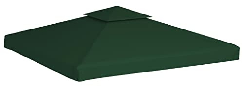 Mokuyary Recouvrement de Remplacement d'auvent 310 g/m² 3 x 3 m Vert, Toit de Remplacement (Cadre de chapiteau n'est Pas Inclus) pour Tonnelle, Gazebo, Tente