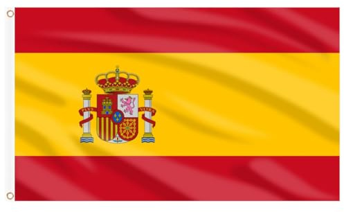 HAPZUR 1 pieza España Bandera Grande, de Poliéster con Colores Brillantes, Perfecta como Banderas, Decoraciones de la Copa del Mundo 2026 (90 x 150 cm)(Rojo y Amarillo)