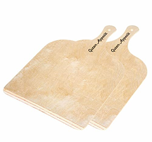 GRÄWE Pelle à Pizza en contreplaqué de haute qualité, Bois, beige, Lot de 2