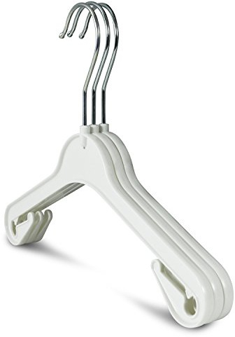 famy.Shop Kinder-Kleiderbügel in weiß aus Kunststoff, 20 Stück für Babys, 26cm