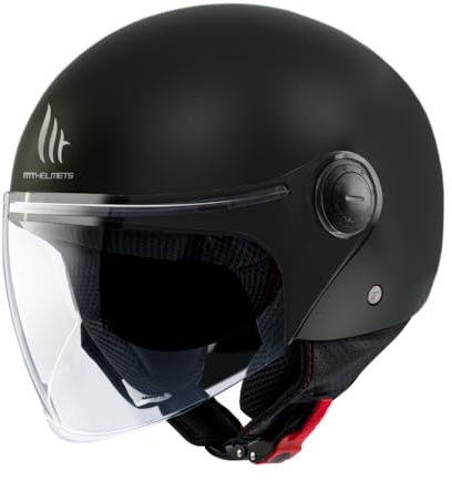 MT HELMETS Casco Jet de moto Street Solid Open Face Azul M