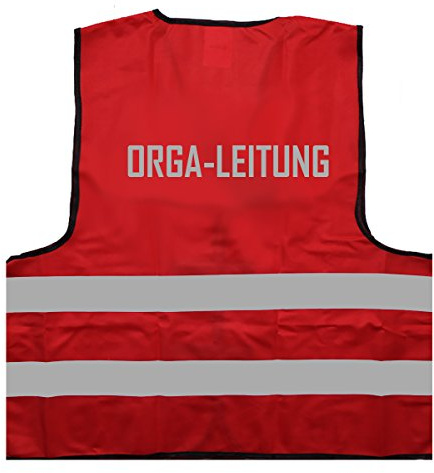 Warnweste - Signalweste - ORGA LEITUNG - Warnweste mit reflektierendem Aufdruck ID: 159