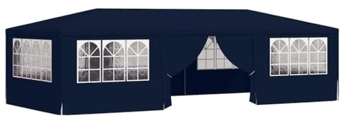 vidaXL Carpa Profesional para Fiestas con Paredes Tienda de Exterior Campamento Toldo de Eventos al Aire Pabellón Gazebo Almacenamiento 4x9m Azul