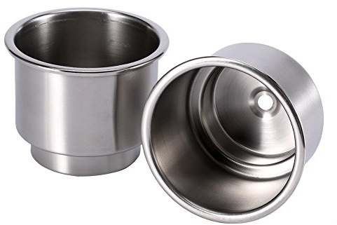 JIULAN Getränkehalter, 2 Stück Edelstahl, für Boot & RV, Silber