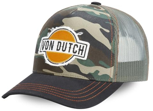 Von Dutch Gorras de Hombre y Mujer, Trucker Camo, Verde CAM