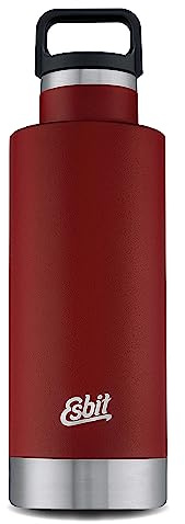 Esbit Isolierflasche Sculptor - Edelstahl Trinkflasche 750 ml in Rot - für warme und kalte Getränke