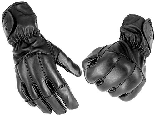 TacFirst Premium Quarzhandschuhe H104, 360° schnitthemmende Langversion | Echtleder Einsatzhandschuhe mit umlaufendender Schnitthemmender Einlage, Quarzsand Füllung und Touchscreen-Funktion