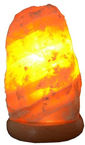 Calcit Lampe | Echte Orangencalcit Stein Leuchte | Edelstein Lampe Calcit orange | Rohstein beleuchtet |