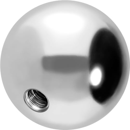 PIERCINGLINE Boule de vis universelle en acier chirurgical 316L avec filetage intérieur - Pièces de piercing en argent - Boule de rechange - Options de couleur et de taille, Gewinde: 1,6mm |