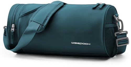 SZSYCN Bolsa de Lona de Gimnasio para Hombres y Mujeres Fitness Holdall Barrel Bolsas de Deporte Natación Tenis Equipaje Weekender Bolsas secas y húmedas,Peacoke Azul