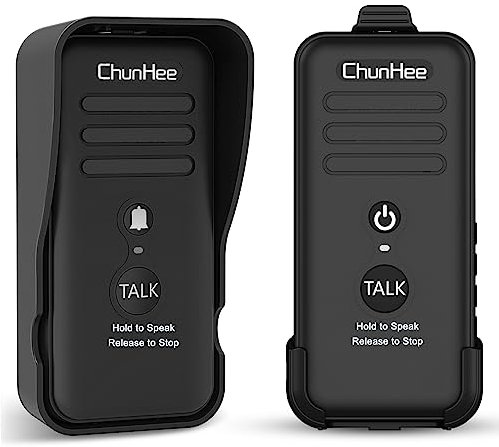 ChunHee Wireless Intercom Doorbell Chime for Home, Two-Way Talk Security System 3000ft/1000m, 2500mAh, 14 Chime, 4 Volume,1 Doorbell and 1 Intercom