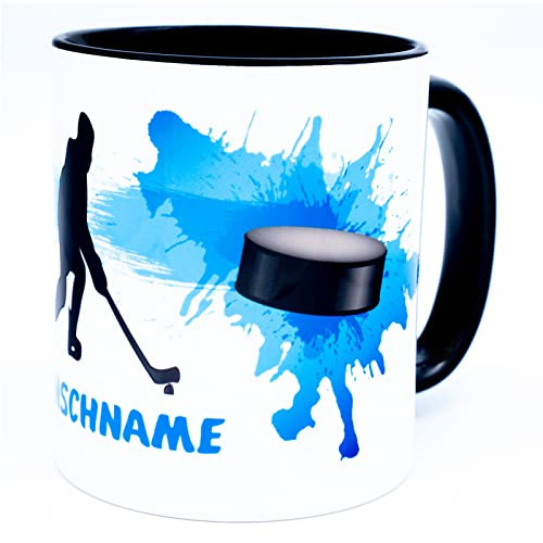 Eishockey Tasse personalisiert Ice Hockey Becher eishockey geschenk Hockey | Mit Namen personalisiert Eishockeyspieler Design Für Mann Frau Kinder Trainer geschenke für männer geschenk eishockey fan