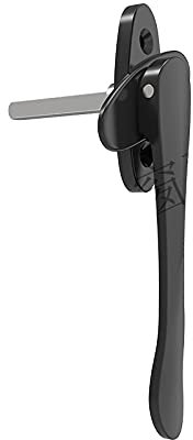 Manilla para Ventana Ventana abatible de aleación de aluminio, manija de ventana, puerta plegable, manija de acero cuadrada plana delgada (Color : BLACK)