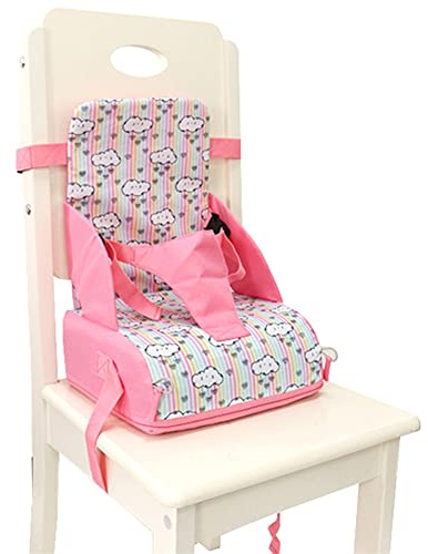Kinder Sitzkissen Sitzerhöhung Stuhl, FANSU Karikatur Tragbar Baby Sitzkissen Sicherheit Design Verstellbar Zerlegbar Kleinkinder Esszimmerstuhl ErhöHen Pad Esszimmer Boostersitze (Rosa Wolke)