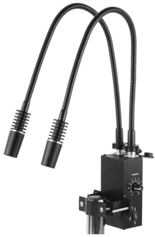 Mikroskop-Zubehör-Kit 6W 6500K Industrie-Mikroskop-LED-Doppel-Schwanenhalslicht 60 LED-Ringlicht Mikroskopische Objektträger (Size : 2 in 1 A)