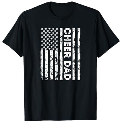 Cheer Dad Flag Cheerleading T-Shirt
