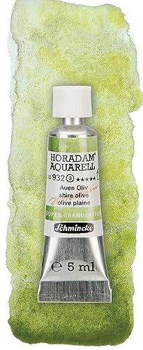 Schmincke - HORADAM® AQUARELL, Super Granulation, 14 932 001 Shire Olive, 5 ml tube, very strong granulating colors, finest, super granulating watercolors