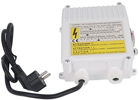 Scatola di Controllo della Pompa ABS, Controller per Carichi Pesanti per Pompe di Aspirazione Domestiche Sommergibili per Pozzi Profondi con Interruttore Automatico di Protezione