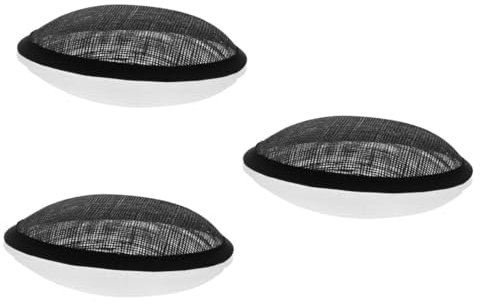 SEWACC 3stücke Runde Flachs Hut Basis Filz Mit Netz Für Kreative Kopfbedeckungen Accessoires Für Praktische Haarschmuckunterlagen