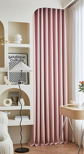 Bishilin Verdunklungsvorhänge mit Ösen 107x244CM, Gardinen Blickdicht 2er Set Leinenoptik Einfach Modern Rosa Vorhänge Verdunkelnd Schlafzimmer Kinderzimmer Jugendzimmer