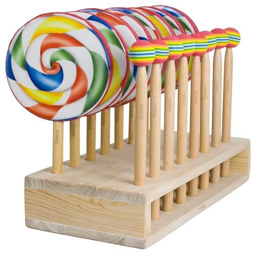YCXYQ 17PCS Lollipop Drum Rainbow Drumstick Wooden Hand Drum Percussion Instrument Set - 8 Pieces 6-Inch Lollipop Drums & 8 Rainbow Drumsticks