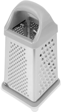 BEBEMOKO Grattugia Multifunzionale Acciaio Inossidabile Lati Affetta Verdure e Frutta Con Manico Antiscivolo Utensile Da Cucina Per Formaggi Patate e Altri Ingredienti Include Contenitore
