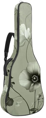 Gitarrentasche in voller Größe, 101,6 cm, 104,4 cm, 106,7 cm, Tragetasche für E-Bass, klassische Gitarre, Blumenblatt, abstraktes Aquarellmuster, Mehrfarbig 04, 42.9x16.9x4.7 in, Lässiger
