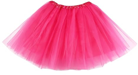 VilaGi Tulle Tutu Skirts for Women,Adult Tutu Skirt,Elastic 4 Layered Adult Tutu for Dance Ballet Skirts for Party Fancy Dress Outfit Costume for Women and Teens,Hot Pink