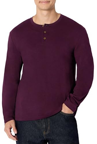 Amazon Essentials T-shirt Henley à Manches Longues 100% Coton Homme
