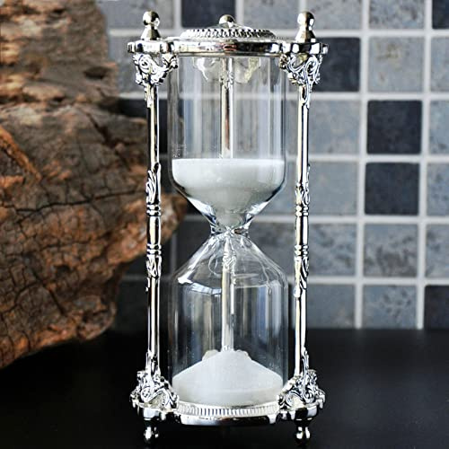QZQJUILU SandglassHourglass Timer For Kids Creative Gifts Sandglass Timer Decoration Hourglass Games,Home Officetimer Timer Sand Clock Sandglass Child Safety H(White Sand 15 minutes (7.5 * 16.3cm))